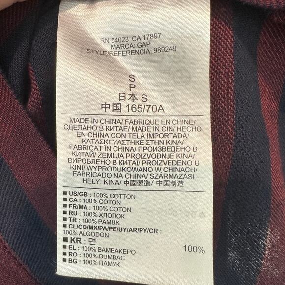 GAP | Burgundy Navy Stripe TShirt Dress Drawstring Waist Cotton NWT | Size Small - Picture 5 of 7